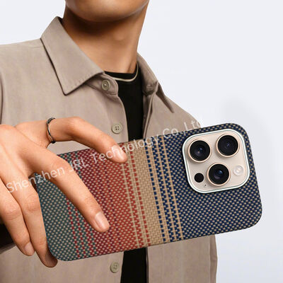 आईफोन 17 प्रो के लिए अनुकूलित सूर्यास्त पैटर्न सुपर पतला अरामाइड कार्बन फाइबर मोबाइल कवर