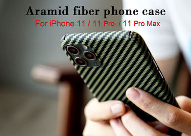 पीला और काला टवील मैट iPhone 11 Aramid केस कार्बन फाइबर फोन केस