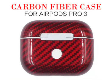 एयरपॉड्स प्रो 3 रेड वॉटरप्रूफ 3K कार्बन फाइबर एयरपॉड्स केस