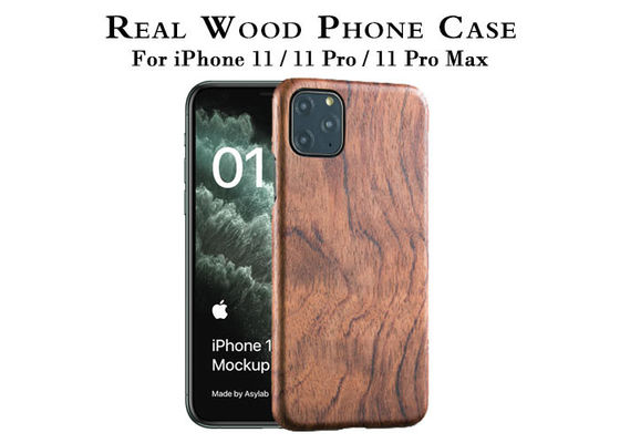 IPhone 11 प्रो मैक्स के लिए 0.2 मिमी मोटी उत्कीर्ण लकड़ी के फोन का मामला