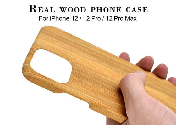 IPhone 12 के लिए गंदगी प्रतिरोधी लकड़ी का फोन केस उत्कीर्ण