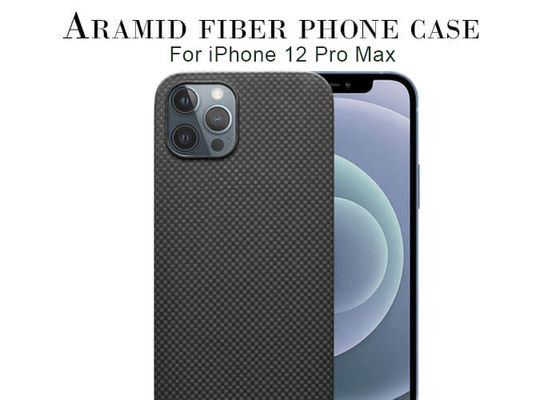 फुल प्रोटेक्शन ब्लैक प्लेन वीव iPhone 12 Aramid फाइबर केस कार्बन केस