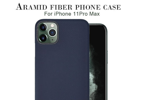 ब्लू कलर आईफोन 11 प्रो मैक्स अरामिड फाइबर केस कार्बन फाइबर केस
