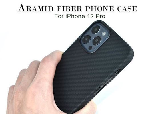 IPhone 12 12 प्रो के लिए प्लास्टिक की अंगूठी काले रंग का अरिमिड फाइबर फोन केस