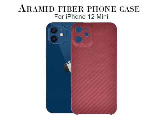 कार्बन फाइबर फोन केस iPhone 12 मिनी लाल रंग Aramid फाइबर प्रकरण