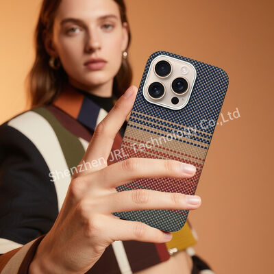 आईफोन 17 प्रो के लिए अनुकूलित सूर्यास्त पैटर्न सुपर पतला अरामाइड कार्बन फाइबर मोबाइल कवर